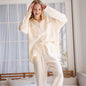 New Yellow Double-Layer Gauze Shirt Trousers Suit Pajamas Women Autumn Cotton Skin-Friendly Comfortable Confinement Clothing