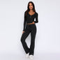 Sweet Spicy Long Sleeved Shirt Casual Pants Two Piece Set Set Women