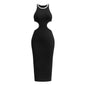 Solid Color Summer Women Wear Thread Hollow Out Cutout Maxi Sexy Backless I-Shaped Sleeveless Jumpsuit Hip