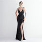 Velvet Bottom Sequin Suspender Party Sequined Dress Long Banquet Slim Fit Evening Dress Elegant