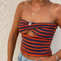 Vacation Sexy Stripes Sweaters Tube Top Vest Top Women