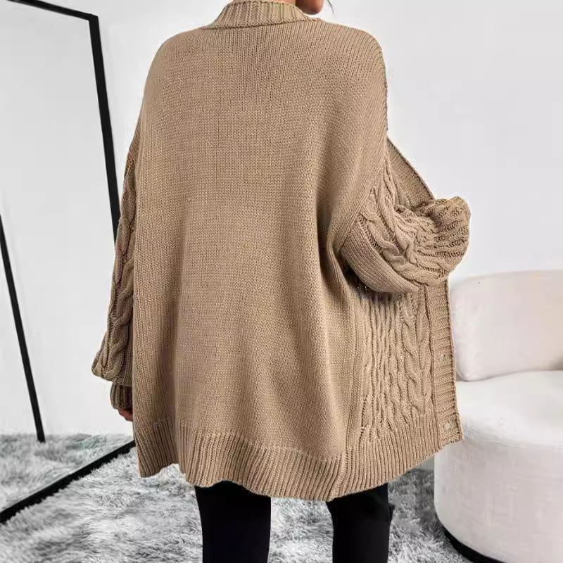 Autumn Winter V neck Sweaters Coat Women Single Breasted Long Sleeve Solid Color Knitted Top Women