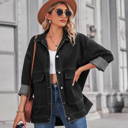 All Match Slimming Retro Classic Loose Denim Jacket Top Women