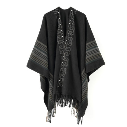 Wool Shawl Cape Autumn Winter Warm Shawl