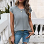 Spring Summer Top Women Clothing Casual Sweater with Short Sleeves