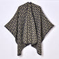 Women Shawl Simple Autumn Winter Jacquard Split Outer Wear Decoration Shawl Cape Yunnan Travel Outer Wear