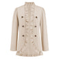 Women Ruffled Cardigan Button Small Coat Autumn Winter Long Sleeve Short