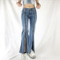 Takeaway High Waist Long Loose Zip Wide Leg Jeans Women