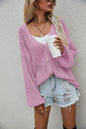 Autumn Women Knitwear Hollow Out Knitted Cardigan Loose Sweater