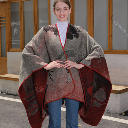 Princess Shawl Ladies Travel Photo Shawl Retro Thickened Jacquard Split Shawl