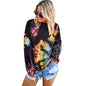 Autumn Sweater Women Gradient Color Loose round Neck Long Sleeve Top Women Clothing