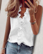 Spring Summer Long Sleeve Ruffle Blouse Women Shirt