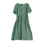 Artistic Cotton Linen Dress Summer Back Strap Japanese Simple Loose Slimming Dress