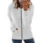 Autumn Winter Zipper   Women Clothing Casual Solid Color Hooded Hoodies