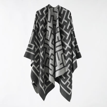 Popular Cotton Linen Printed Scarf Women Autumn Winter Warm Outer Shawl