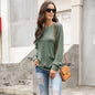 Autumn Winter round Neck Button Long Sleeve T shirt Casual Sweatshirt Loose Top for Women