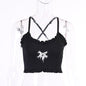 Summer Wooden Ear Cross Slim Fit Slimming Short Cropped Halterneck Vest Sling