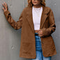 Casual Corduroy Single-Breasted Small Blazer Office Trench Coat for Women Blazer