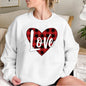 Valentine Day Women  Sweater  Valentine Day Sweater Love Heart Printing Fleece Lined Sweater