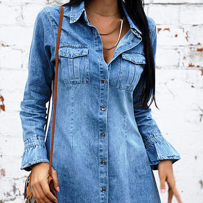 Jacket Women Autumn Winter New Slim Denim Dress Fashion Europe Denim Women Dress Sexy