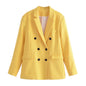 Summer Women Clothing Simple Long Sleeve Double Breasted Blazer Blazer Women