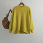 Autumn Winter Retro Loose Oversized Long Sleeves Top Solid Color Pullover Sweater Women Mock Neck Sweater Bottoming Shirt