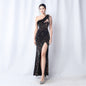 Velvet Bottom Handmade Sequin Craft Beads High End Evening Dress