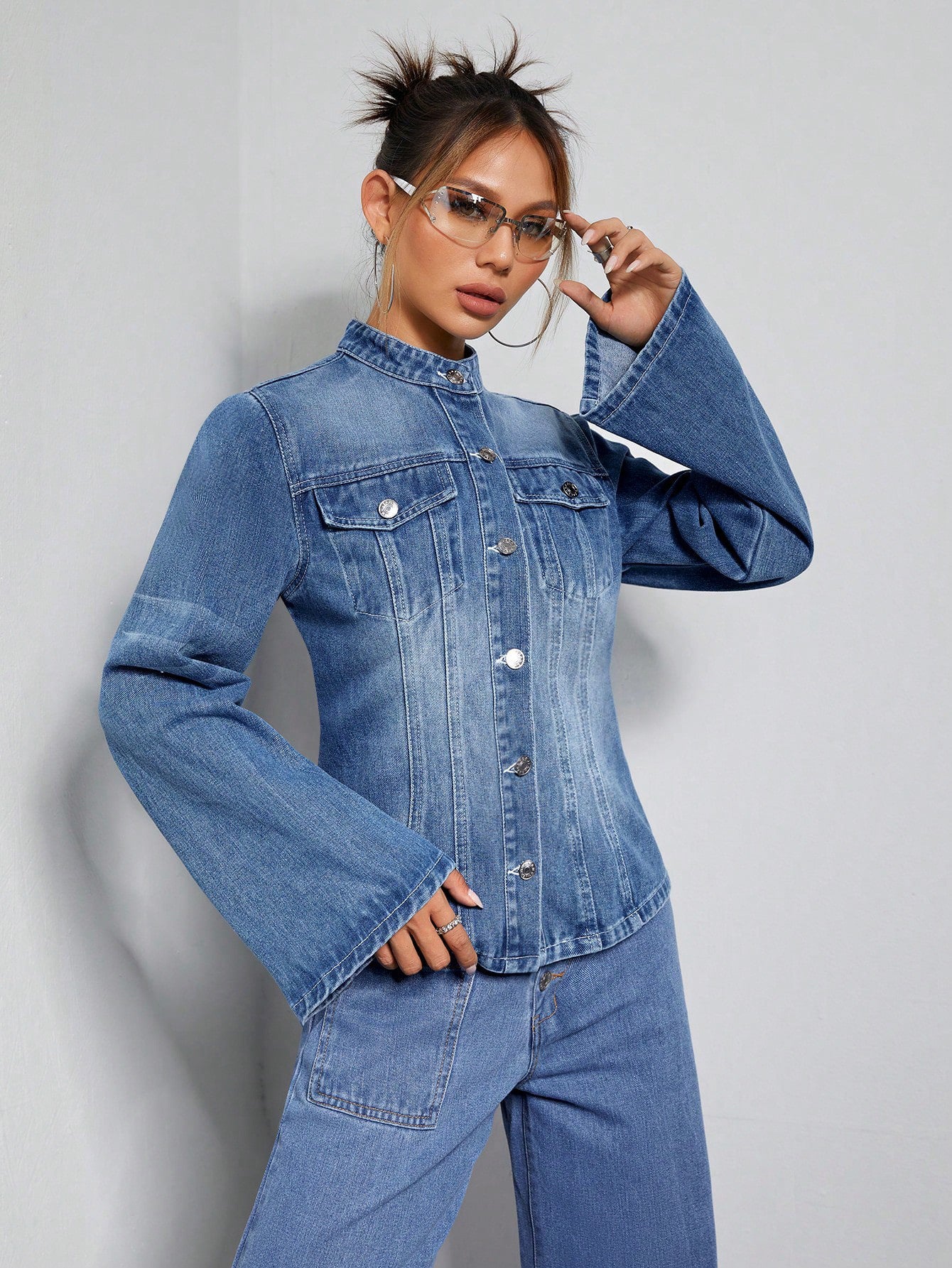 Women Clothing Office Loose Denim Jacket