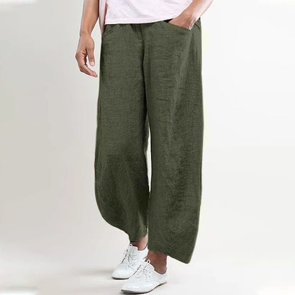 Autumn Women Clothing Solid Color Loose Casual Wide Leg Pants Trousers