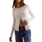 Women Autumn Slim Fit Cardigan Long Sleeve Short Sweater