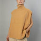 Autumn Winter Women Clothing Turtleneck Sleeveless Top Casual Sweater