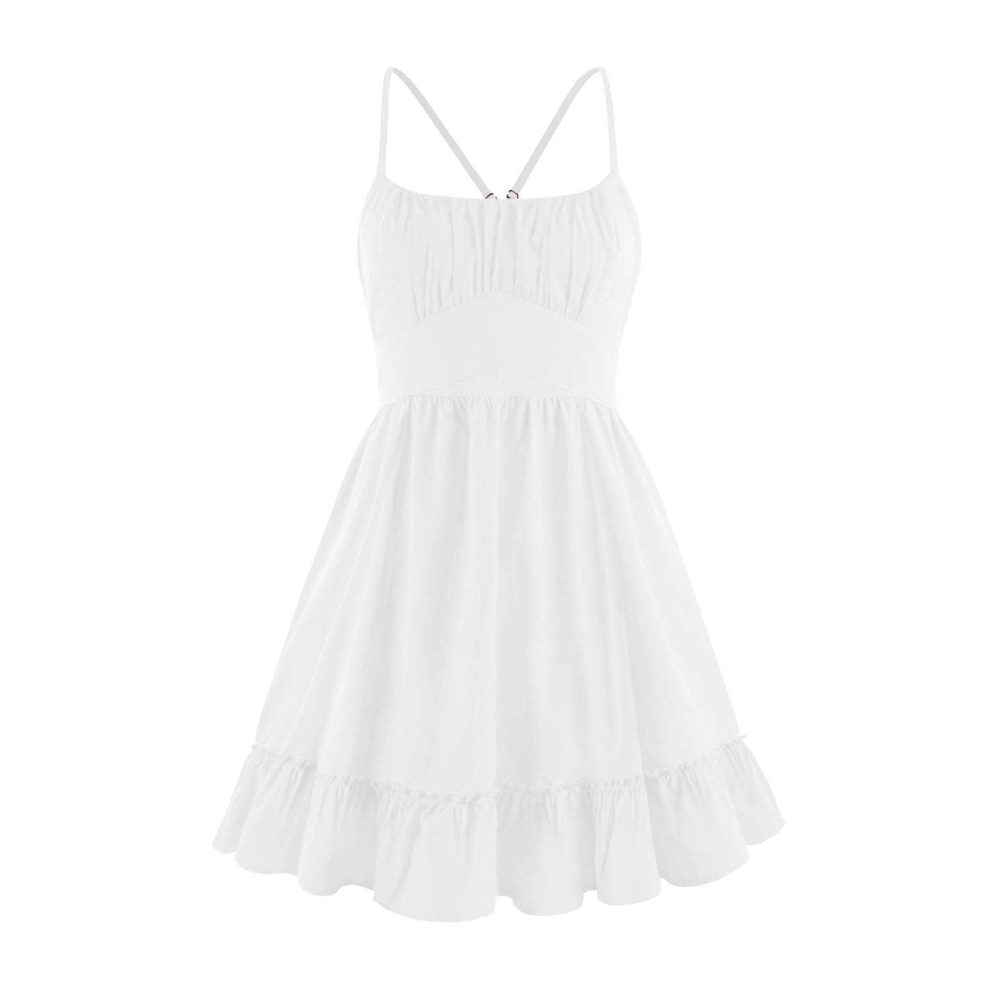 Sundress Summer Sexy Women Wear Strap Backless Ruffled Dress Brand