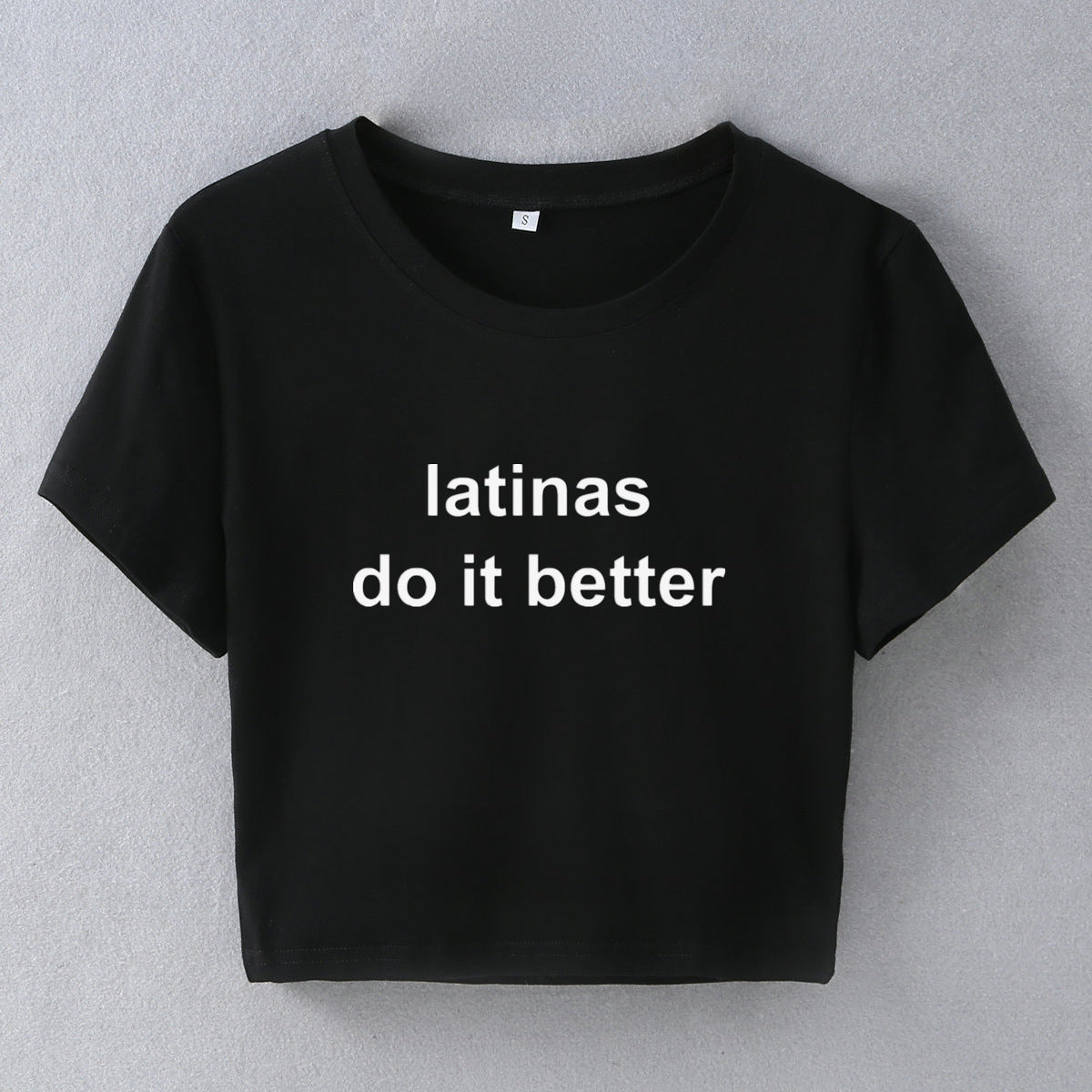 Latinas Do It Better Street Internet Famous Trendy Short Slim Fit Short Sleeve Summer