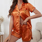 Ice Silk Pajamas Women Spring Summer Short Sleeved Shorts Suit Live Artificial Silk Home Wear