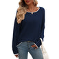 Women Clothing Popular Women's round Neck Color Jumping Core Yarn Long Sleeve Sweater for Women