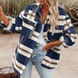 Women Clothing Autumn Winter New Plaid Button Shacket Flannel Woolen Coat Coat