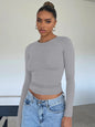 Knitwear Tight Long Sleeve T shirt Bottoming Shirt All Matching Outer Wear Moisture Wicking Women Top