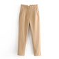 Spring  Casual Women Multi-Line Straight-Leg Pants High Waist Casual Pants