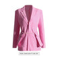 Autumn Pearl Chain Large Pocket Decoration Slim Fit Thin Looking Blazer Niche Design Blazer for Women