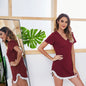 Solid Color Pullover Mid Waist Bottoming Dress Lace Nightdress Women