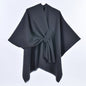 Women Shawl Minimalist Monochrome Oblique Strap Cape Cloak Outdoor