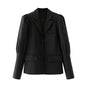French Retro Spring Women Clothing Slimming Two-Color Gigot Sleeve Blazer