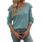 Women Autumn Winter Loose Casual Long Sleeves V neck T shirt