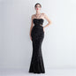 Bottom Sequin Suspender Party Sequined Dress Long Banquet Slim Fit Evening Dress Elegant