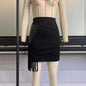 Tassel Leather Skirt Skirt Suede Skirt Stitching Irregular Asymmetric High Waist Sexy Hip Skirt Short Skirt
