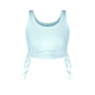 Solid Color Summer Breathable Fashion Drawstring Thread Vest Ultra Short Sleeveless Top Sexy Bare Cropped Vest