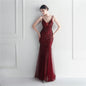 Popular Mesh Beads Sequined Dress Long Evening Dress Star Event Exhibition Stage