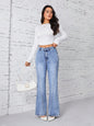 Women Clothing Jeans Pearl Loose Wide Leg High Waist Denim Trousers