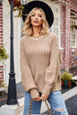 Autumn Winter Round Neck Knitwear Solid Color Loose Pullover