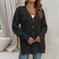 Autumn Winter Hollow Out Cutout Cardigan Sweater Women Button Slit Knit Sweater Coat